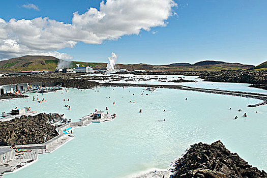 蓝色泻湖,靠近,雷克雅未克,冰岛