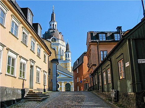 街道,索登马尔姆,教堂,背景