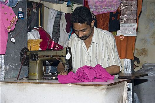 裁缝,市场,老德里,印度
