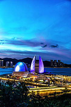 中国珠海城市景观现代建筑歌剧院