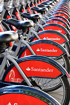 自行车,桑坦德,骑自行车,雇用,伦敦,英国,欧洲