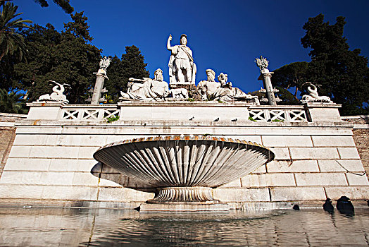 雕塑,喷泉,人民广场,罗马,意大利