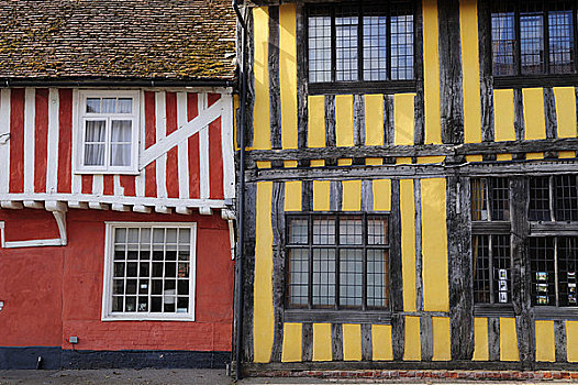 英格兰,拉文纳姆,半木结构,中世纪,建筑,历史,乡村