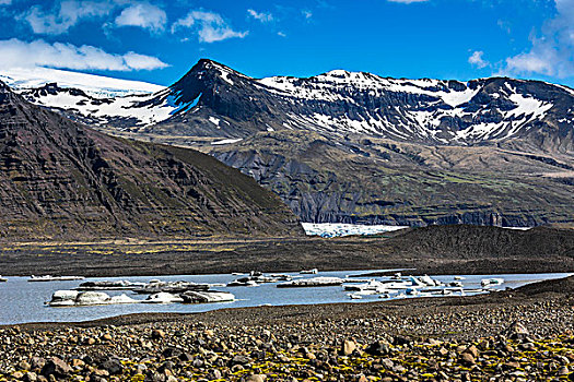 风景,山,冰河,斯卡夫塔菲尔国家公园,冰岛