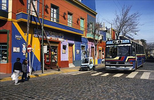 巴士,正面,彩色,建筑外观,区域,布宜诺斯艾利斯,阿根廷,南美