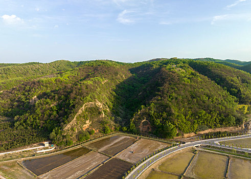 陕西省延安市南泥湾航拍图片