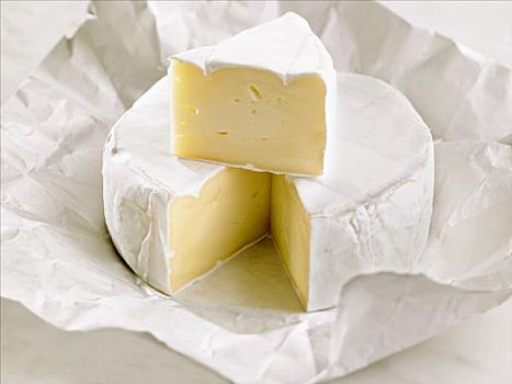 卡门贝软质乳酪,块,抠像,纸
