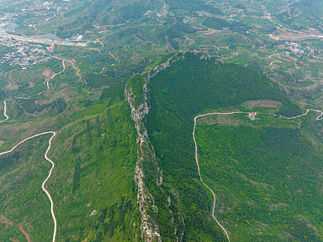 航拍济南长清马山