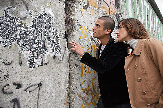 肖像权,伴侣,看穿,柏林墙,柏林,德国