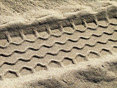 轮胎,轨迹,沙子