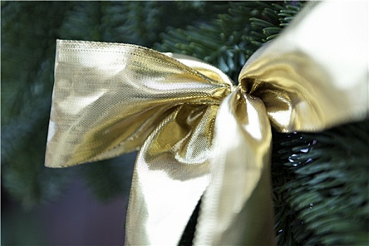 装饰,金色,蝴蝶结,圣诞市场