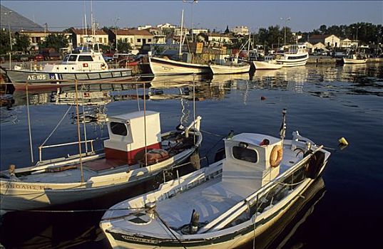 渔船,港口,萨莫色雷斯岛,岛屿,希腊