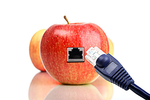 苹果,网络,联系,线缆