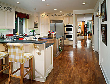 厨房,实木地板