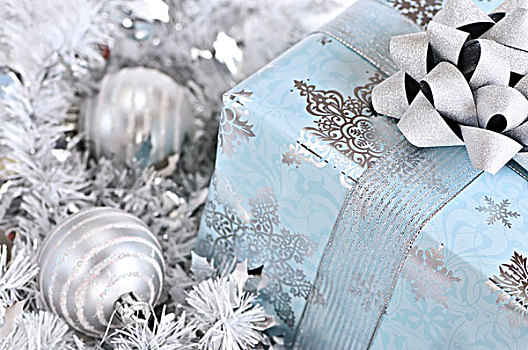 包装,礼盒,银,圣诞装饰