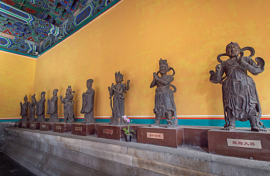 北京白塔寺七佛宝殿明代铜鎏金诸天像