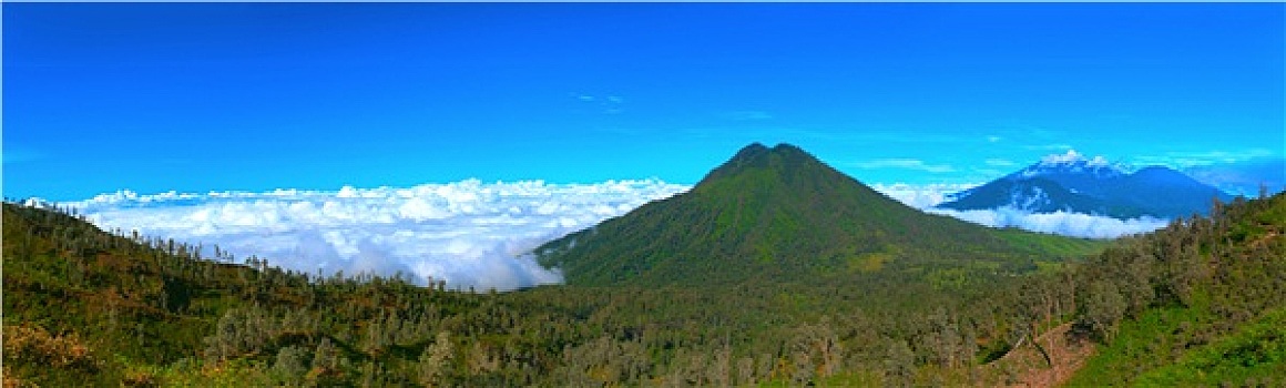 火山,风景,爪哇,印度尼西亚,全景
