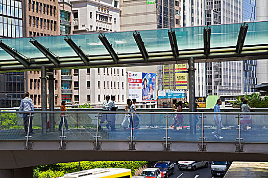 香港,现代建筑群,香港岛,中环,金钟,平拍,仰拍