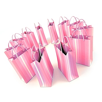 粉色,购物袋,圆