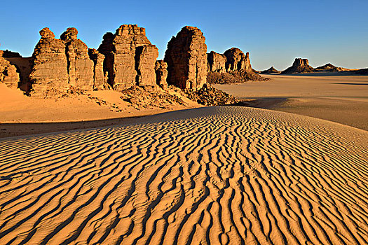 石头,塔,国家公园,世界遗产,撒哈拉沙漠,北非,阿尔及利亚,非洲