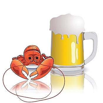 龙虾,大杯,啤酒