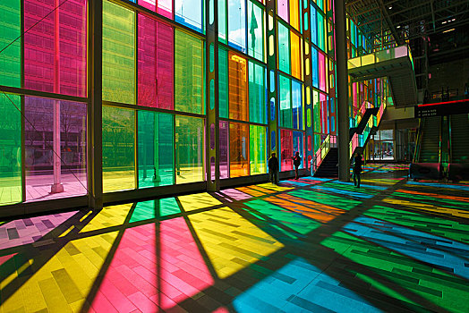 彩色,反射,大厅,蒙特利尔,会议中心,魁北克省,加拿大,北美