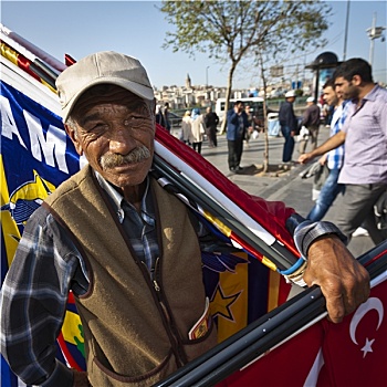 男人,销售,旗帜,靠近,伊斯坦布尔,香料市场