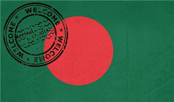 欢迎,孟加拉,旗帜,护照