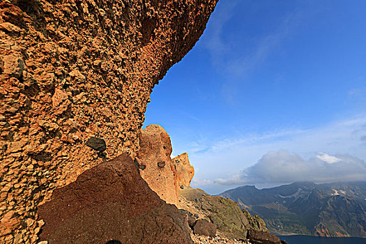 长白山天文峰火山熔岩