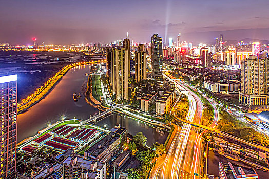 深圳现代城市夜景建筑