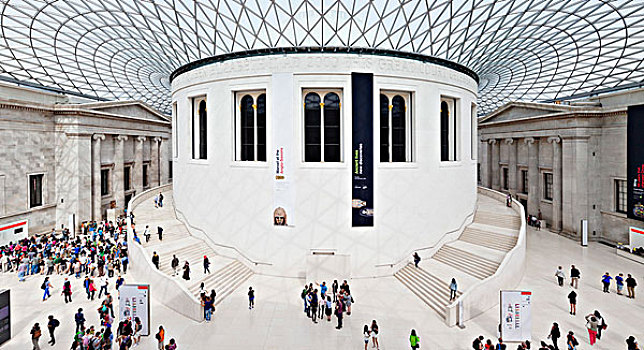 大英博物馆,院落,建筑师,诺曼福斯特,布鲁姆斯伯里,伦敦,英格兰,英国,欧洲