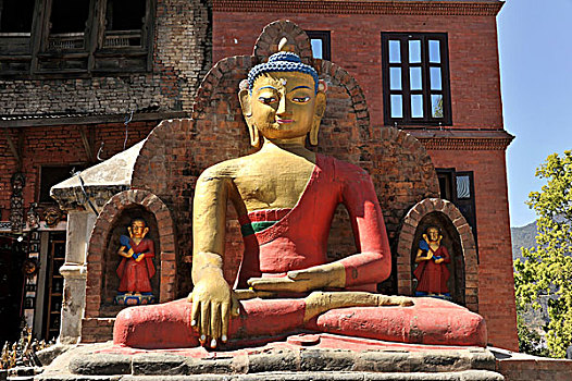 佛像,世界遗产,加德满都,尼泊尔,亚洲