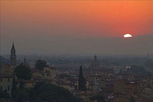 日落,佛罗伦萨,意大利