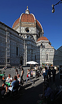 意大利佛罗伦萨的地标,百花圣母大教堂,florencecathedral,和乔托钟楼,campaniledigiotto