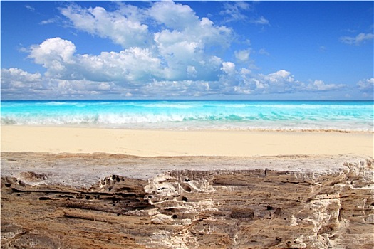 加勒比,热带沙滩,风化,石灰石