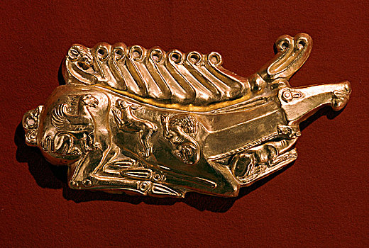 金色,杜鹿,牌匾,公元前4世纪,艺术家,未知