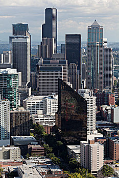 摩天大楼,市区,西雅图,华盛顿,美国,北美