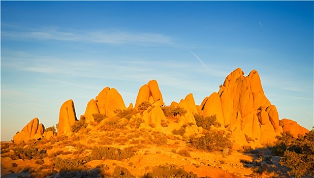 石头,约书亚树国家公园,光亮,日落,莫哈维沙漠