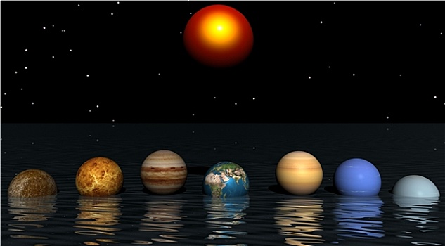 星球,太阳,水
