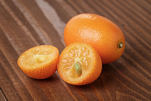 成熟,金橘,水果,木桌子,进口水果