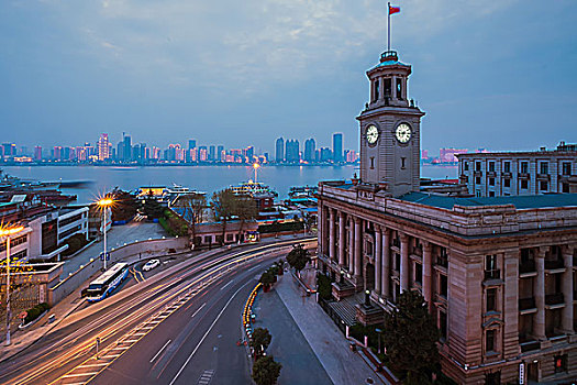 武汉城市夜景江汉关