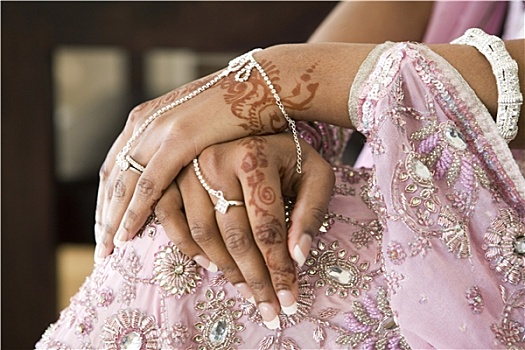新娘,指甲花纹身,婚礼