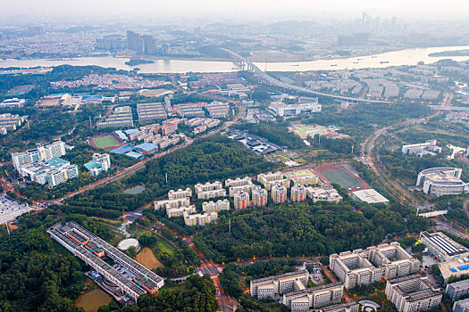 广州大学城鸟瞰图片