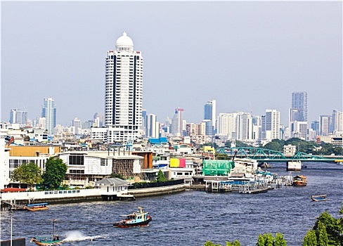 曼谷,城市,河