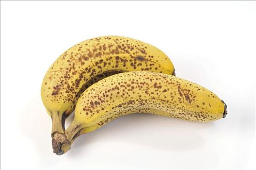 两个,成熟,香蕉,褐色,斑点