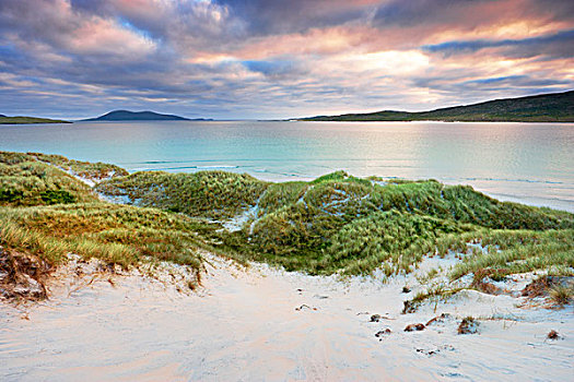 草,遮盖,沙丘,声音,哈利斯岛,外赫布里底群岛,苏格兰