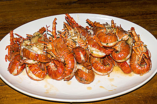 龙虾,餐饭,金巴兰,巴厘岛,印度尼西亚