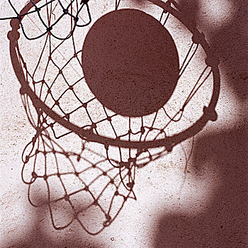 影子,篮球,篮筐