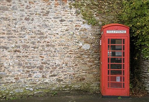 电话亭,墙壁,英格兰,英国,欧洲