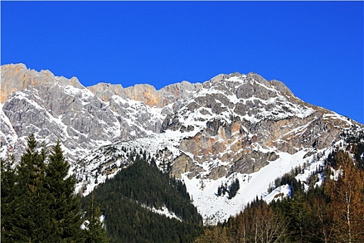 冬天,奥地利,山,阿尔卑斯山